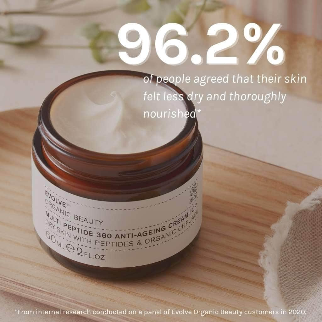 Evolve Organic Beauty Moisturiser Multi Peptide 360 Moisture Cream - 120ml Supersize