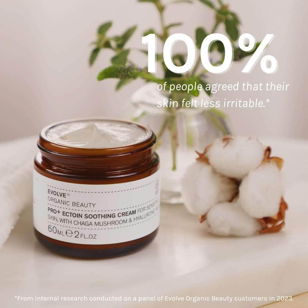 evolve organic skincare organic moisturiser for sensitive skin 100% of people agreed that their skin felt less irritable